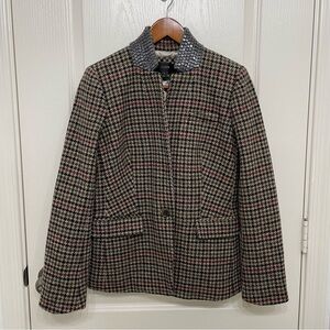 J. Crew Regent Jewel Collar Wool Houndstooth Blazer
